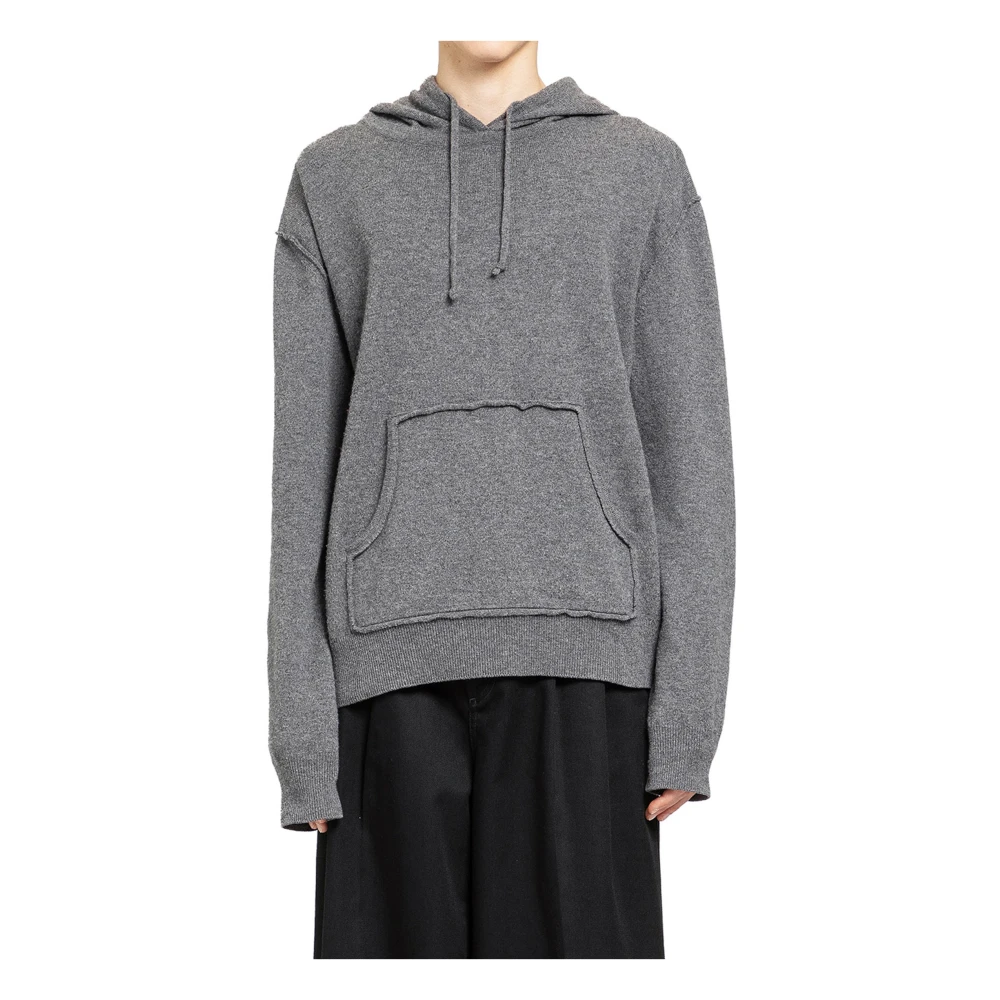 Maison Margiela Kasjmier Gebreide Hoodie met Kangoeroezak Gray Heren