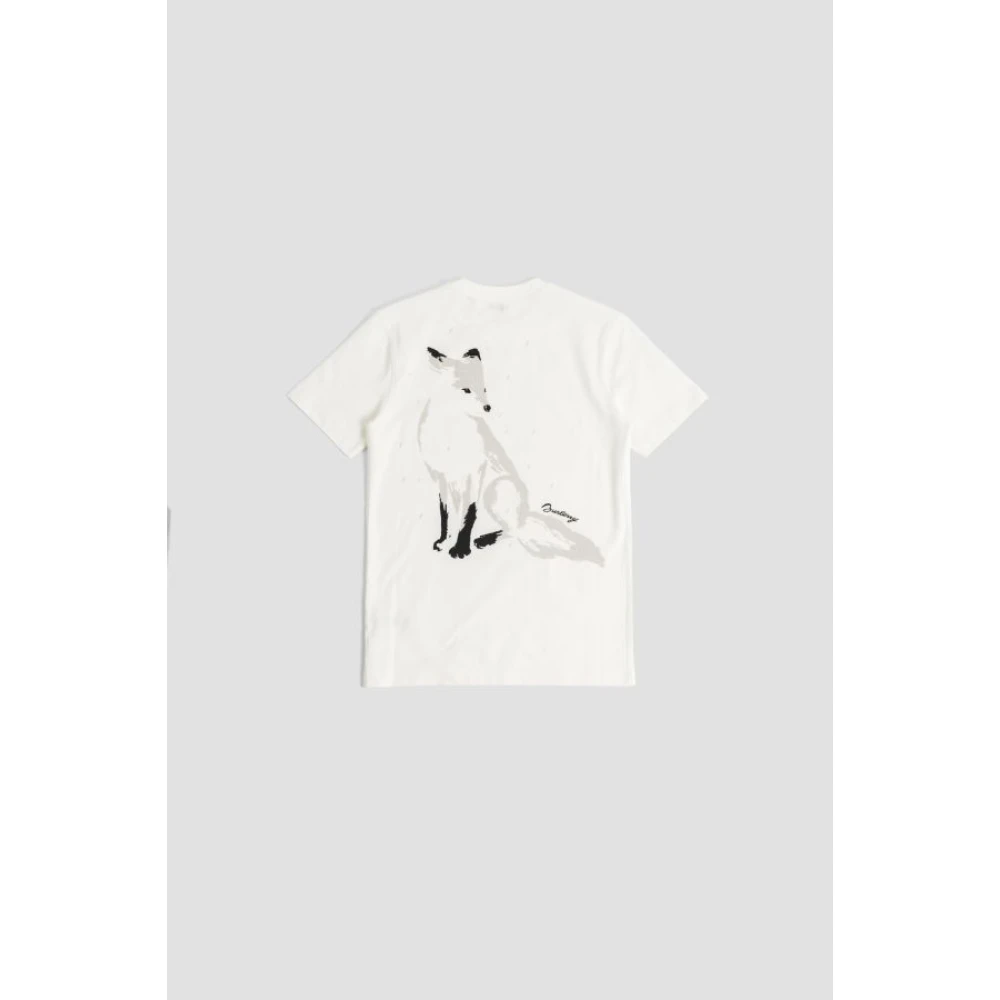 Burberry Vos Katoenen T-shirt met Handgetekend Motief White Heren