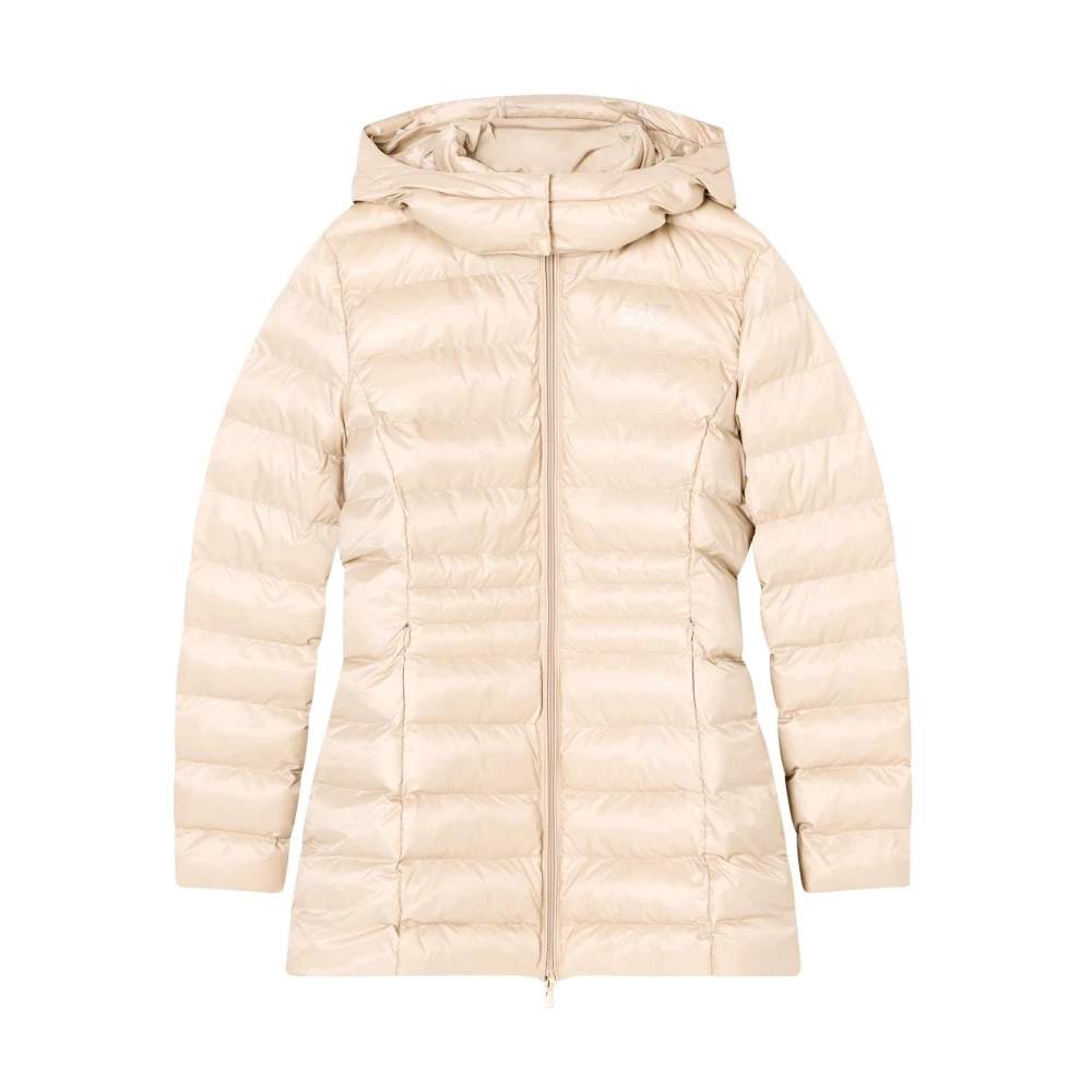 Emporio Armani Ea7 Mujer Beige - Abrigo Tipo Marinero Con Capucha Y Nailon Acolchado - Coats - Xl