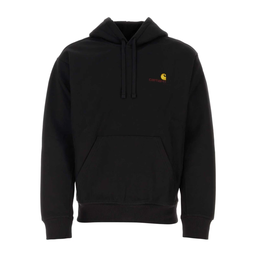 Carhartt Wip Men's Black Hoodies, L, Hooded American Script Sweatshirt