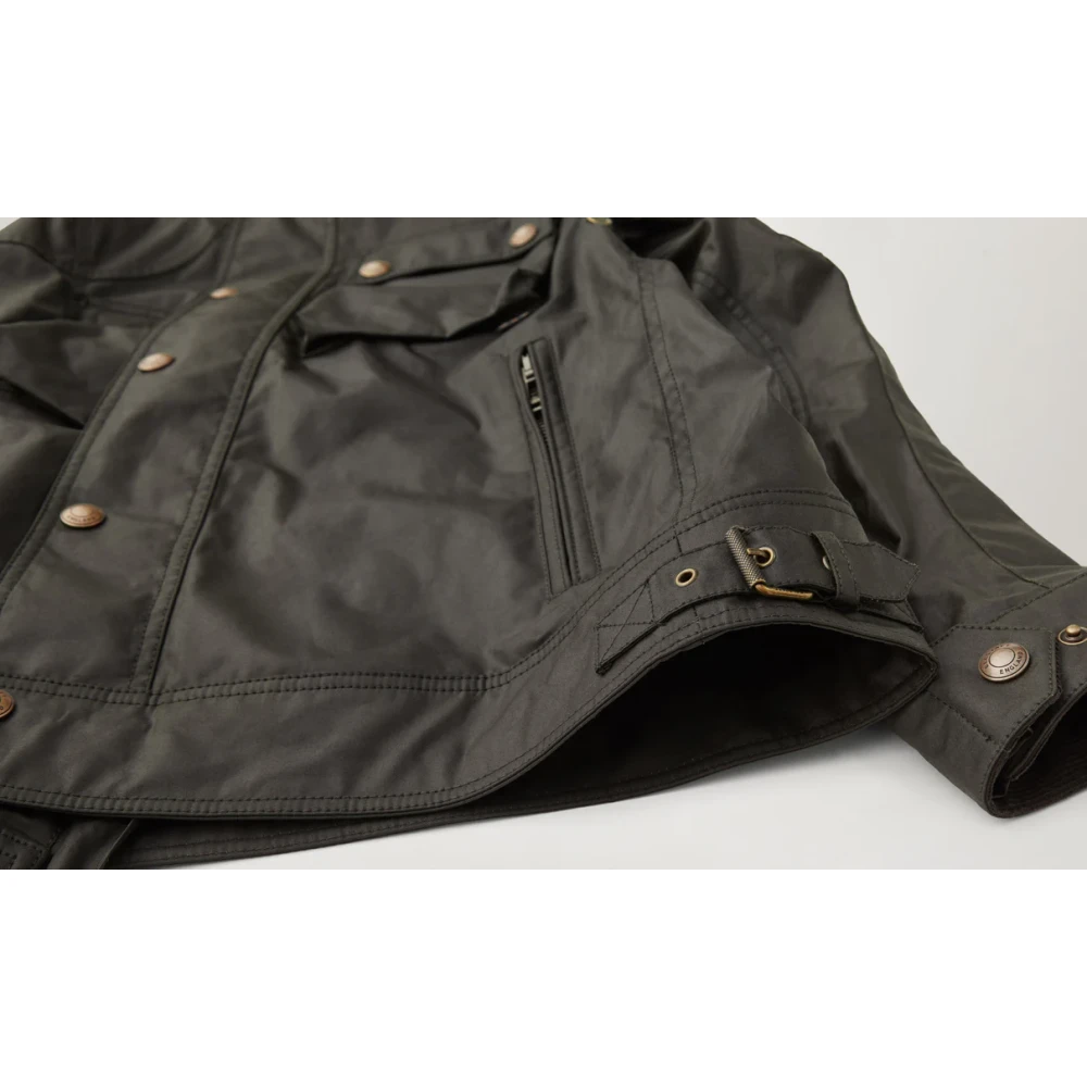 Belstaff Racemaster Waxed Jacket Faded Olive Green Heren