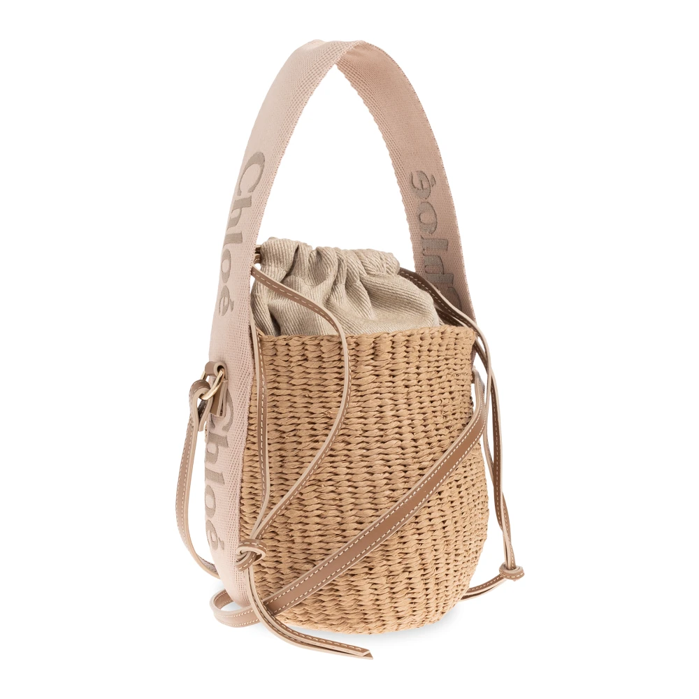 Chloé Woody Mini emmer schoudertas Beige Dames