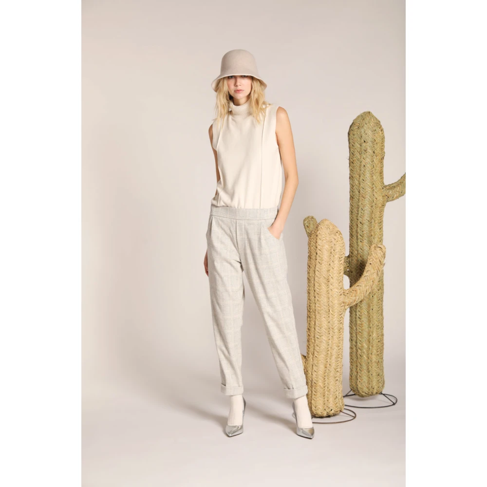 Mason's Glen Check Easy Jogger Chino Broek Gray Dames