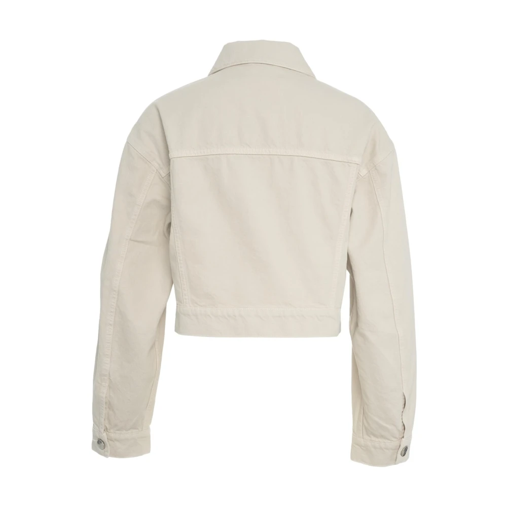 closed Beige Cropped Denim Jas Elegantie Beige Dames