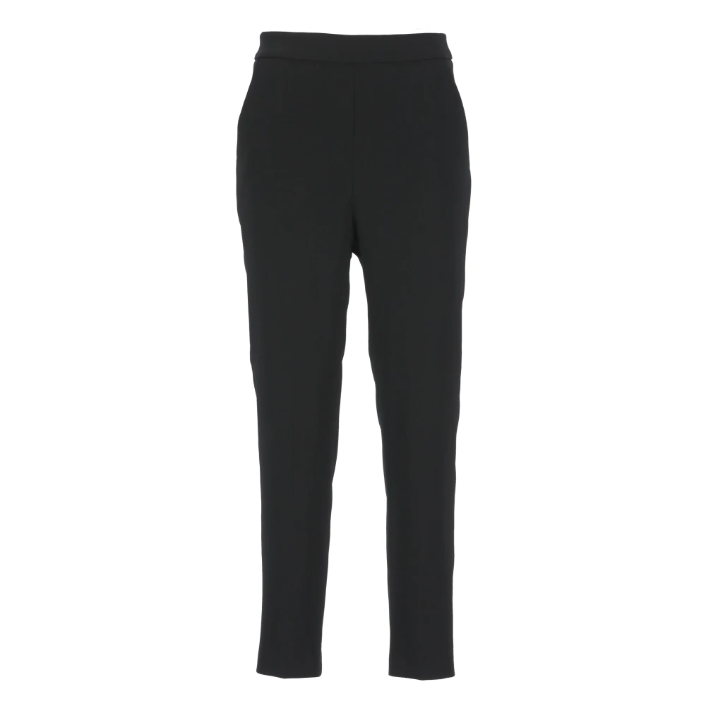 pinko Zwarte Crêpe Broek met Hoge Taille Black Dames