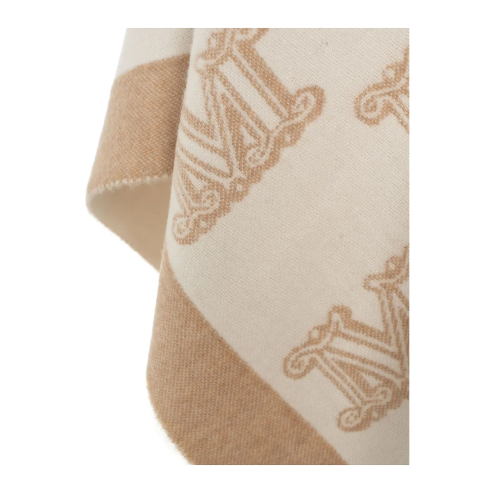 Max Mara Luxe Beige Wollen Cape Aw24 Beige Dames
