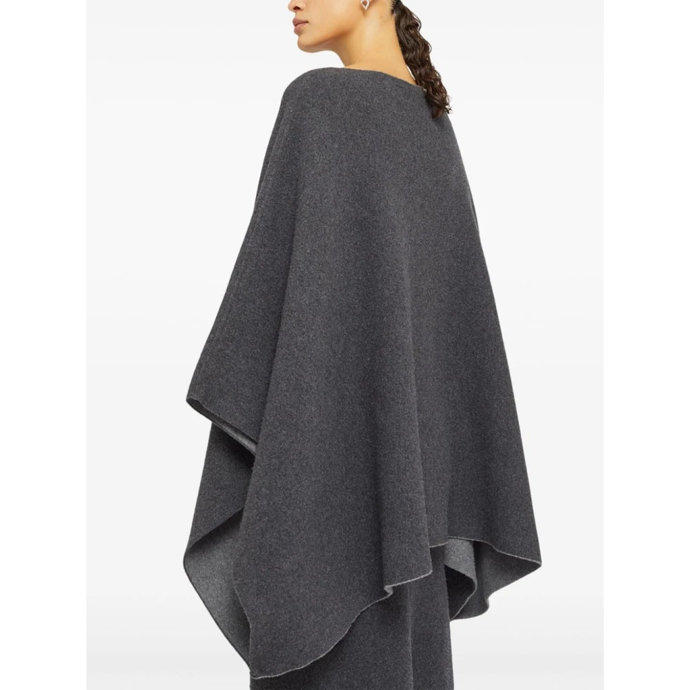 Jil Sander Grijze Wol-Kasjmier Cape Jas Gray Dames