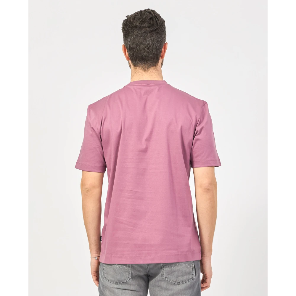 Hugo Boss Paarse T-shirt met Double B-monogram Purple Heren