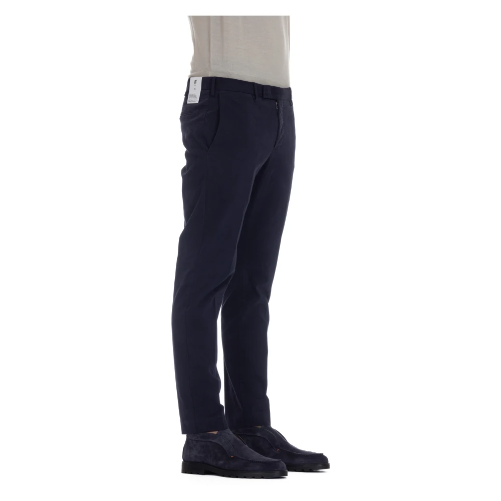 PT Torino Blauwe Maatwerk Broek Rits Sluiting Blue Heren