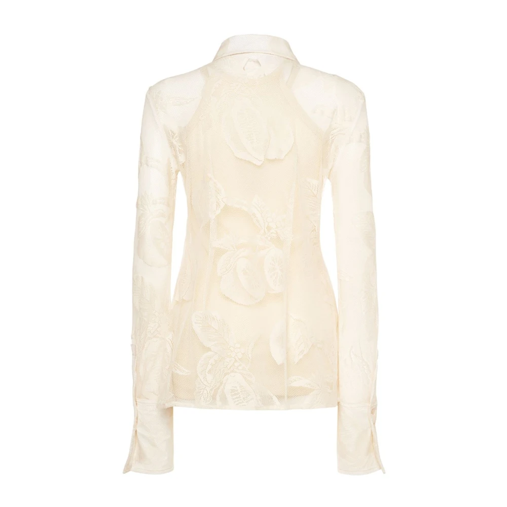 SPORTMAX Geknoopt Dubbellaags Shirt Beige Dames