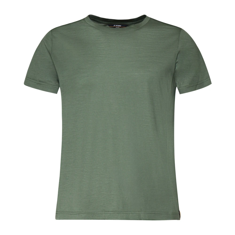 K-way Groen Zwart Bos Katoenen T-shirt Green Heren