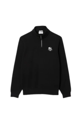 Högkrage sweatshirt med tryck och dragkedja