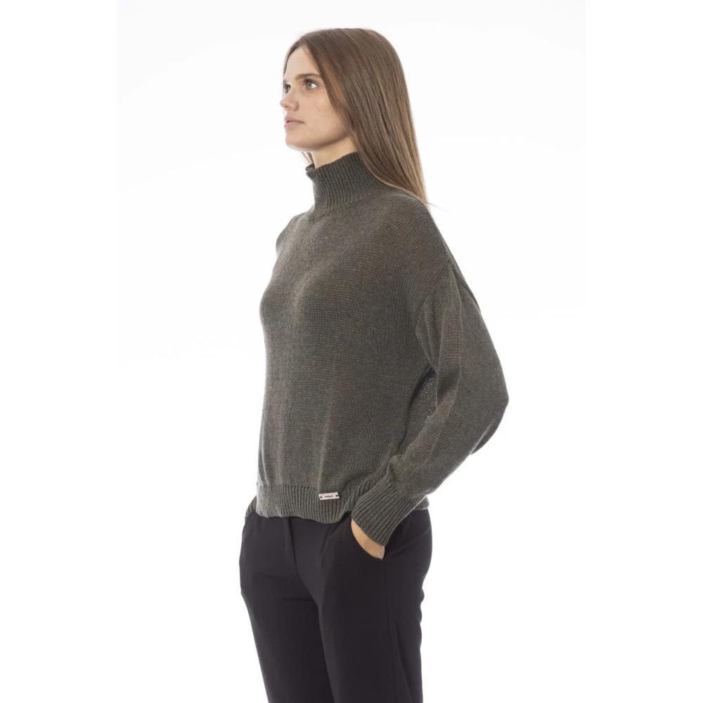 Baldinini Volcano Neck Lange Mouw Trui Green Dames