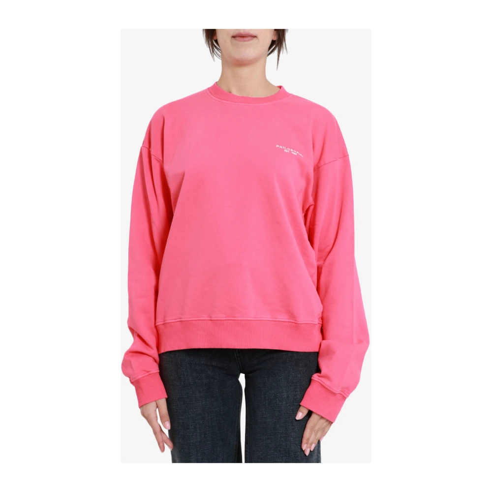 Philosophy di Lorenzo Serafini Fuchsia Katoenen Crew-neck Sweatshirt Pink Dames