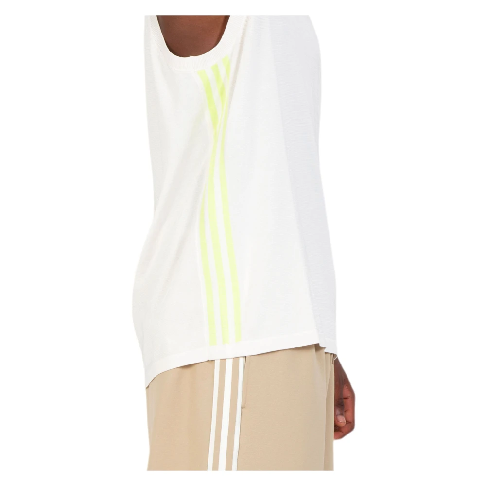 Adidas Gebreid Vest in Semifrozen Geel Krijtwit White Heren