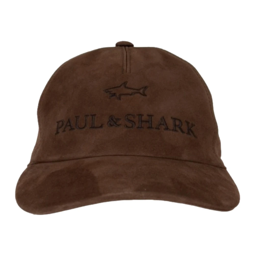 PAUL & SHARK Bruine Aqualeather Baseballpet Brown Heren