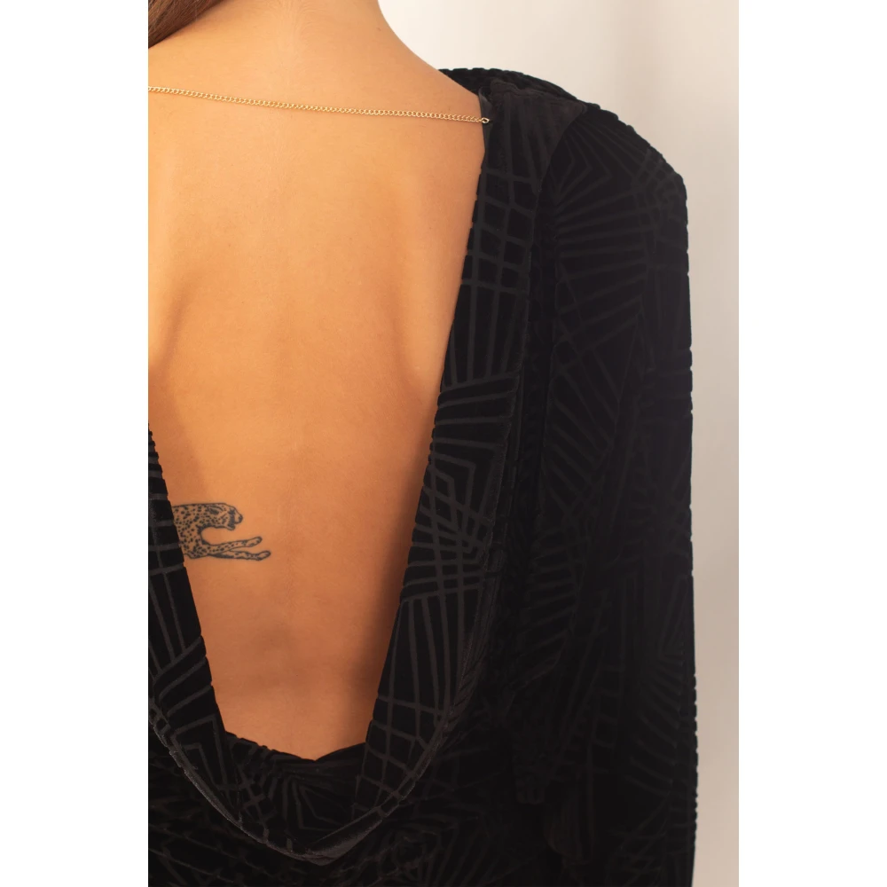 pinko Fluweel Mini Jurk in Zwart Black Dames