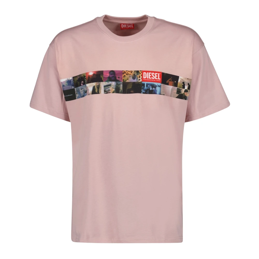 Diesel Roze Katoenen T-Boxty T-shirt Pink Heren