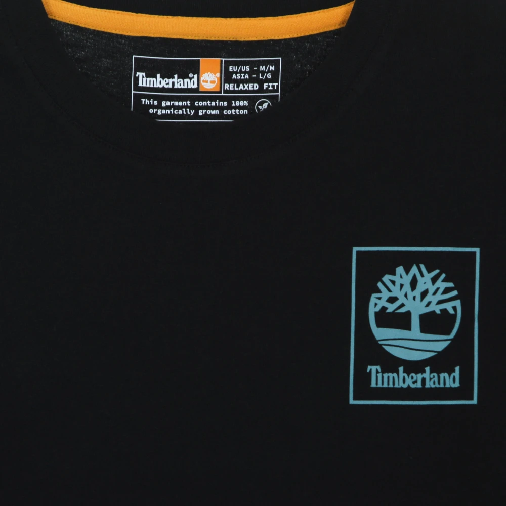 Timberland Zwart Grafisch T-shirt Korte Mouw Shirt Black Dames