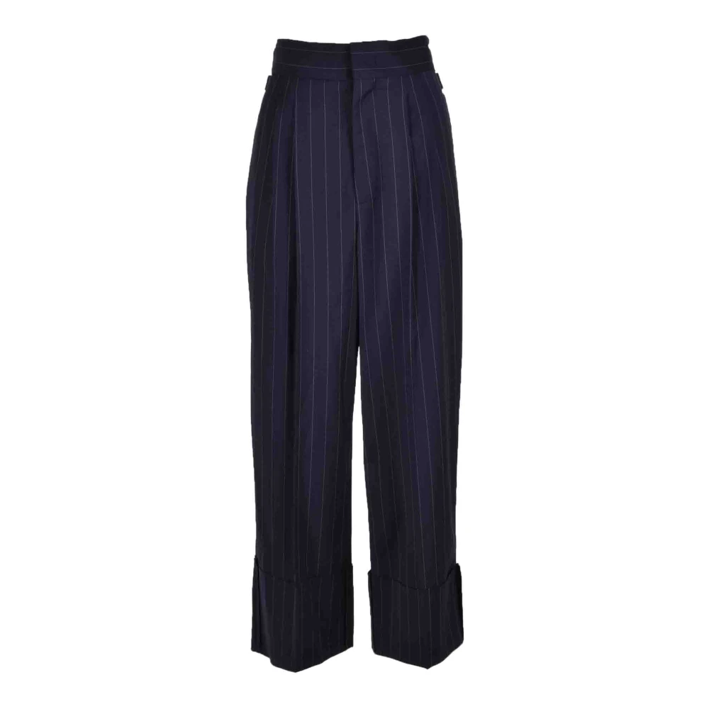 Erika Cavallini Elegante Wollen Broek Blue Dames