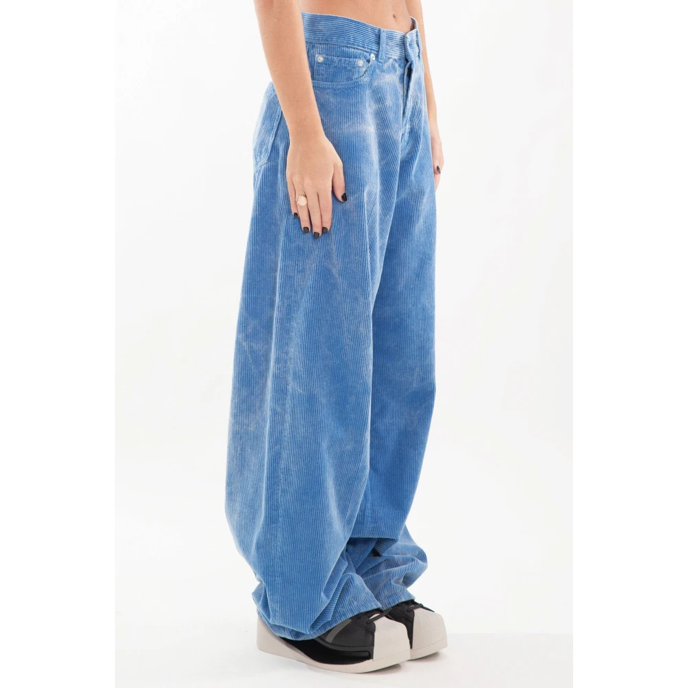 Haikure Velvet Washed Loose Jeans Blue Dames