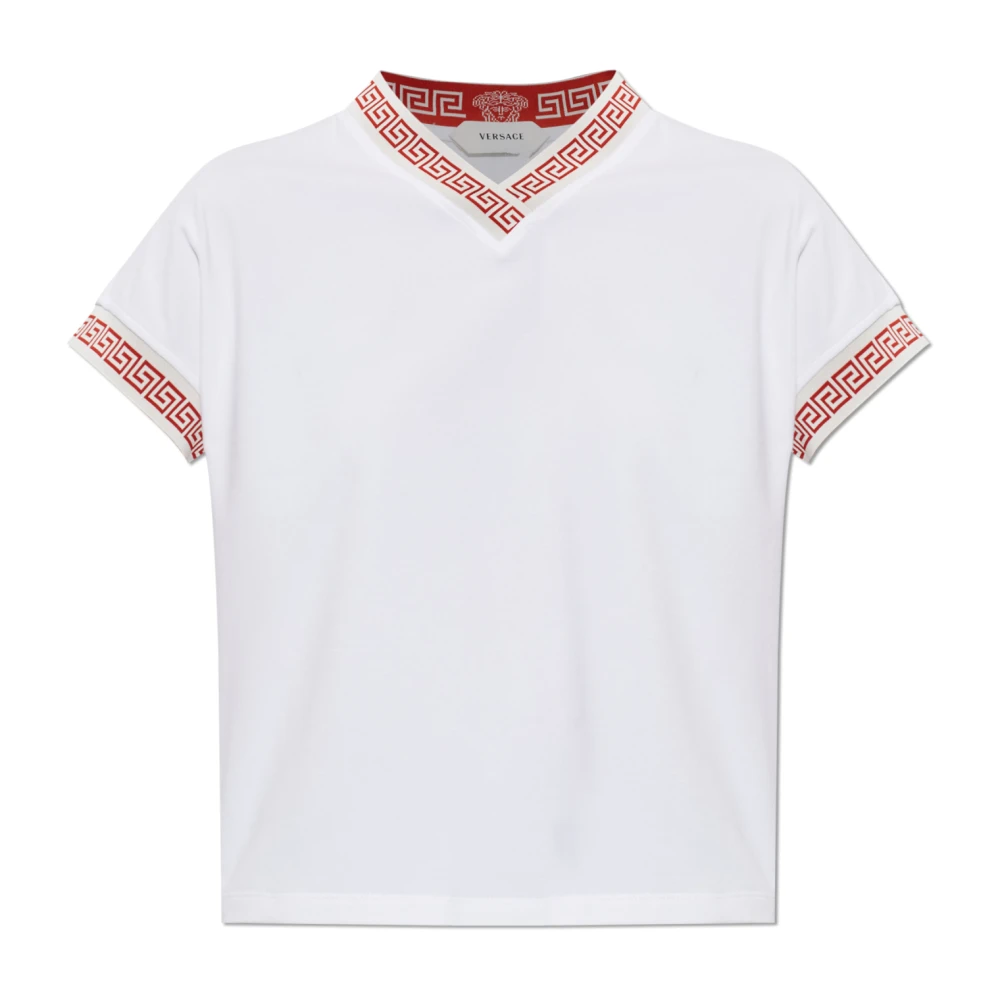 Versace Haut Col En V Femme Tops Blanc 38 Fr