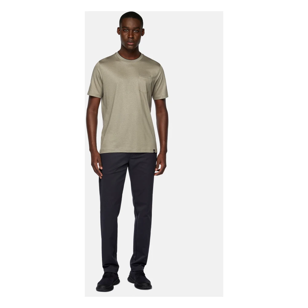 Boggi Milano T-shirt in katoen en Tencel jersey Blue Heren