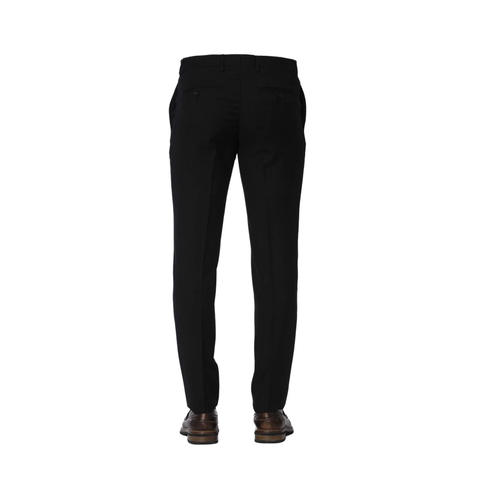 Trussardi Stijlvolle Broek met Knoop en Rits Black Heren