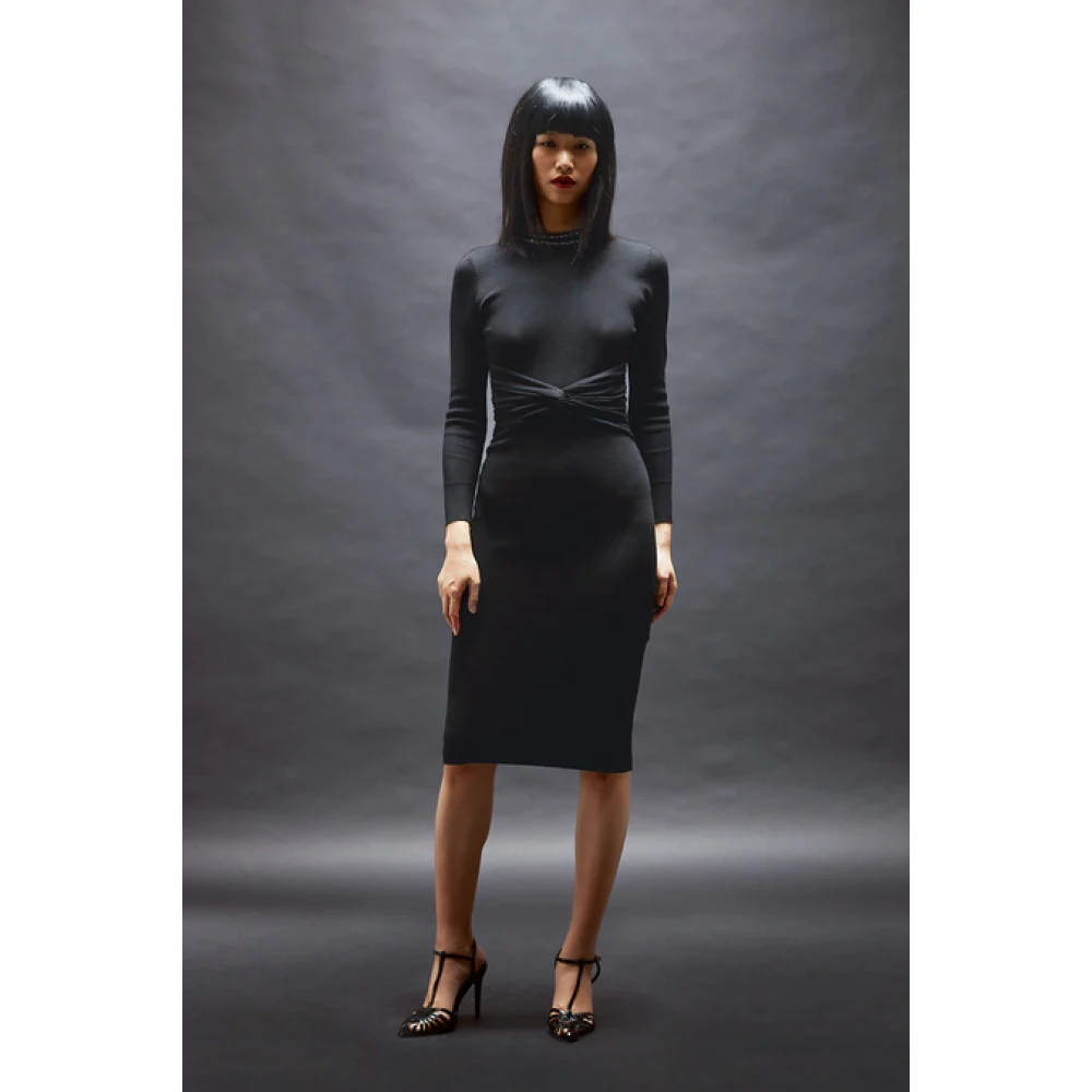 Nenette Zwarte Trui met Strass Detail Black Dames