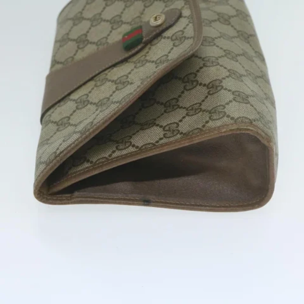 Gucci Vintage Pre-owned Leather clutches Beige Dames