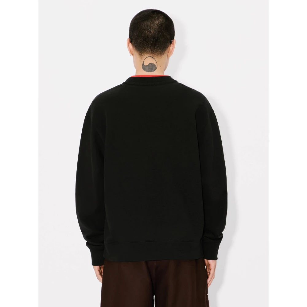 Kenzo Zwarte Geborduurde Sweatshirt Unisex Zacht Black Dames