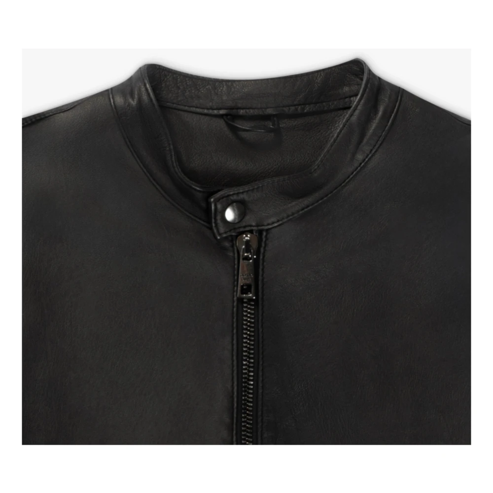 Giorgio Brato Zwarte Zip Racer Jas Black Heren