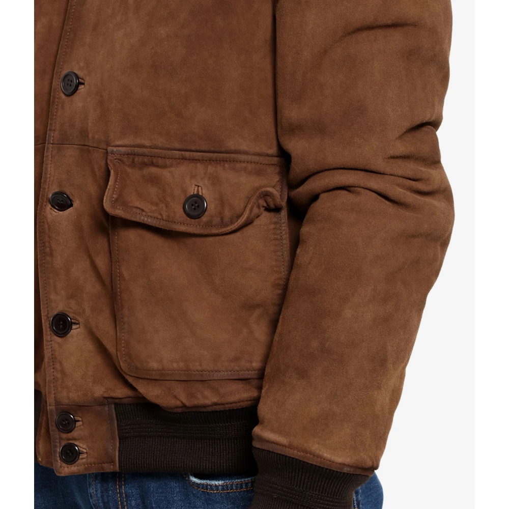 Roy Roger's Vintage Suède Jas met Klassieke Details Brown Heren