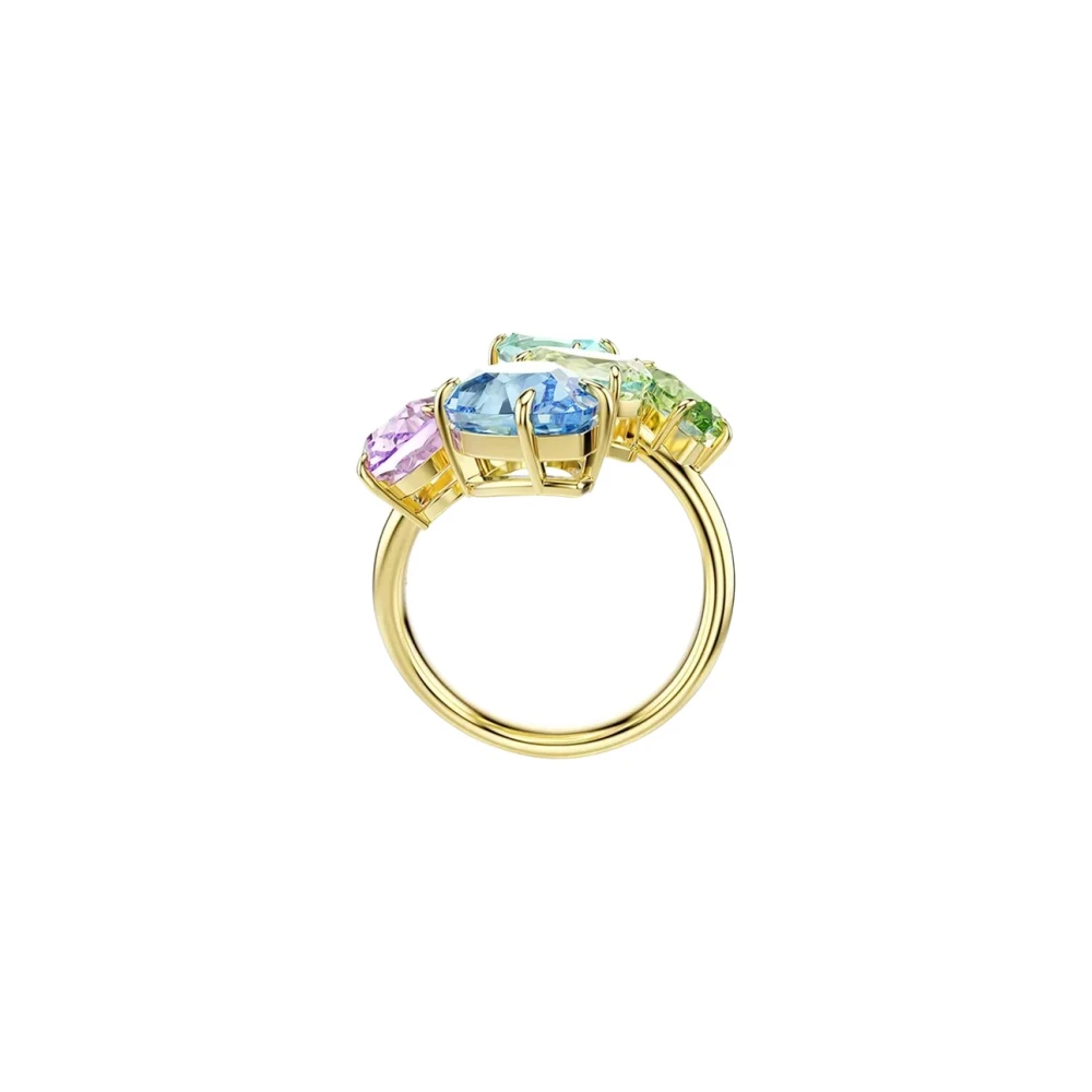Swarovski Damen Blau/Gelb/Lila Fingerring "Schmuck Geschenk Gema Ring" Gr. 50, Bunt (Goldfarben, Grün, Türkis), Fingerringe, 50, Metall, Fingerri... - Image 4