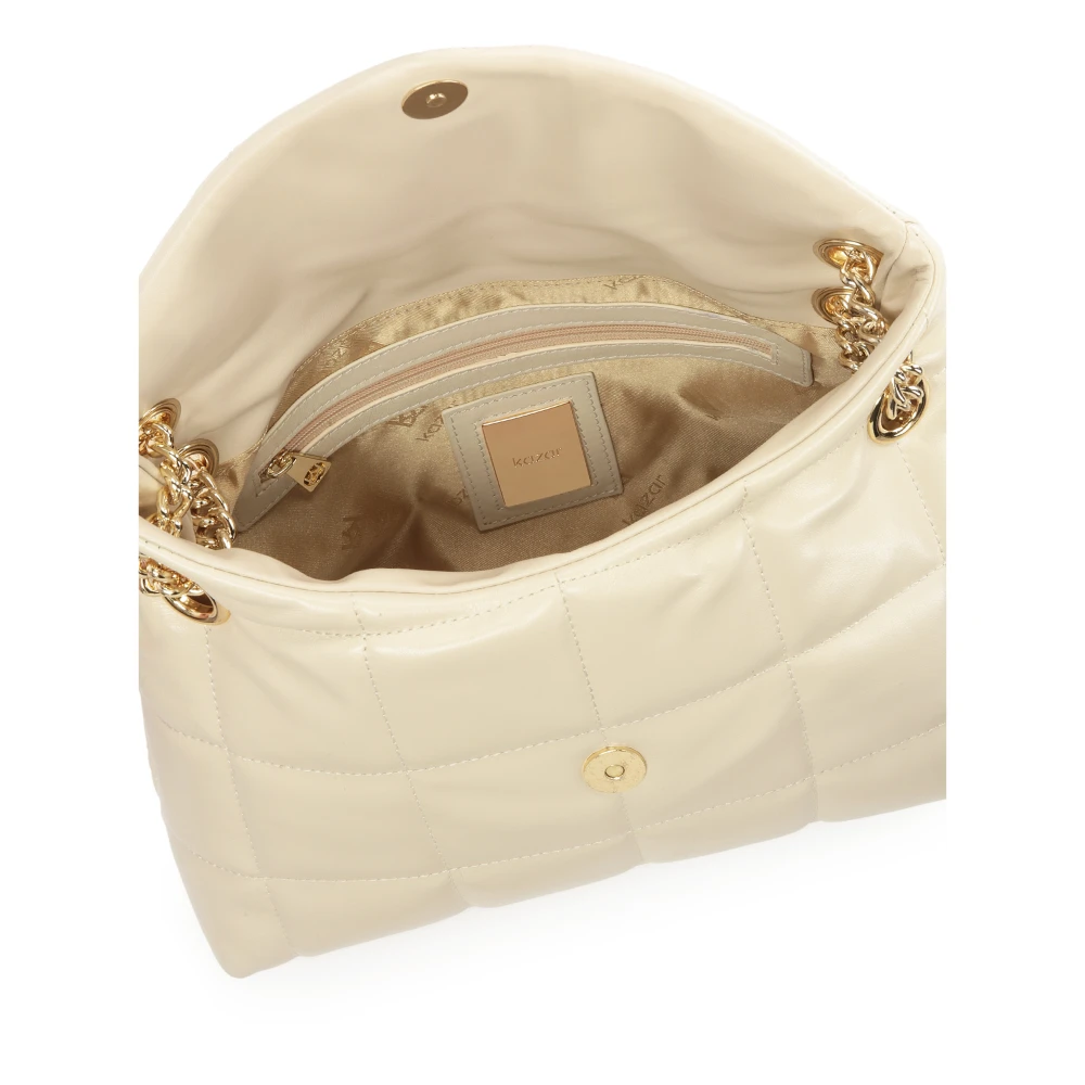 Kazar Leren kettinghandtas versierd met quilten Beige Dames