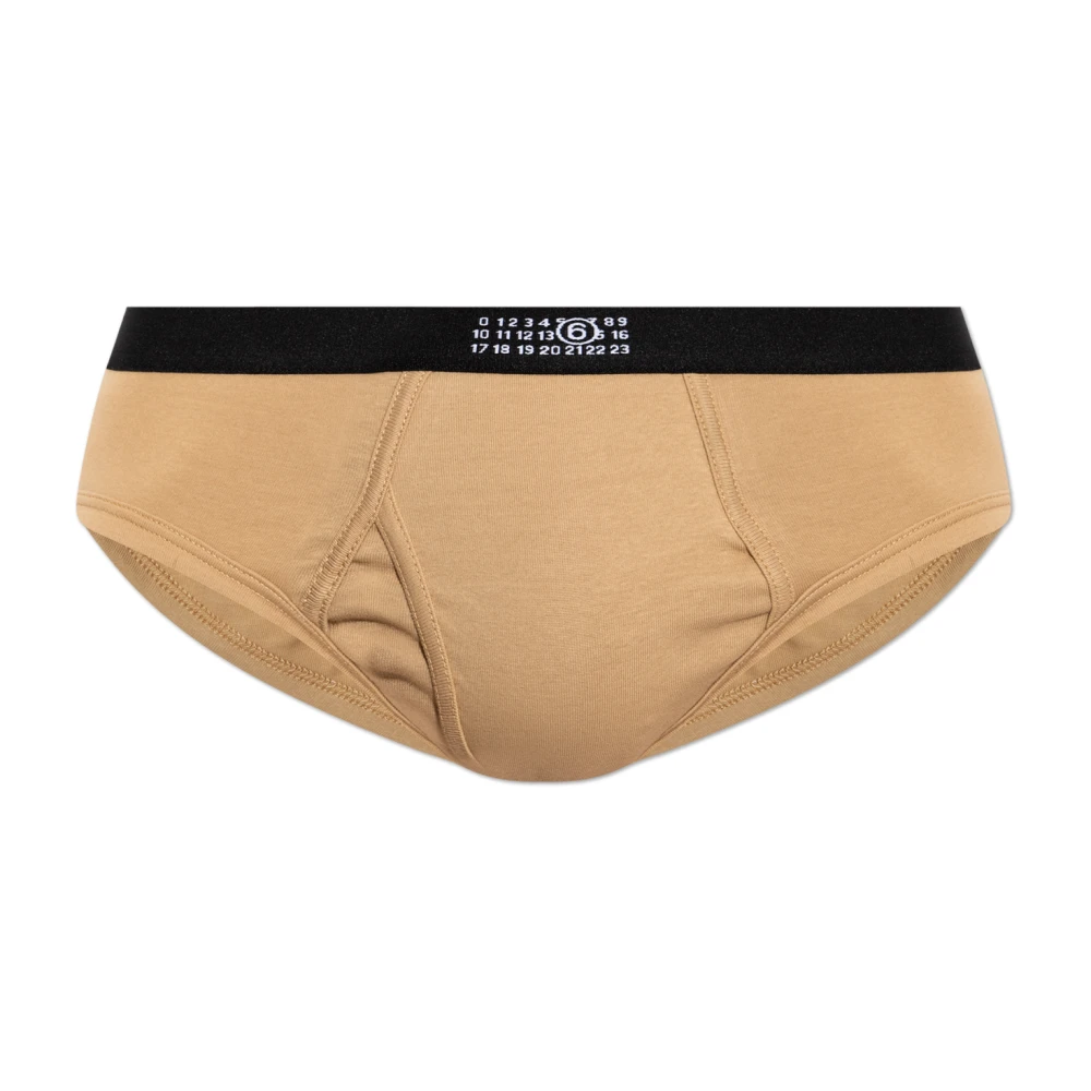 Mm6 Maison Margiela Mannelijk Bruin Ondergoed Heren, 2XL, Logo Briefs
