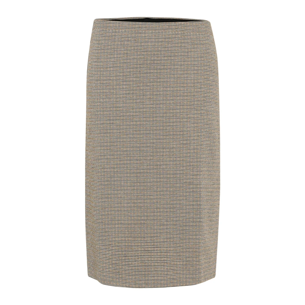 Part Two Women's Brown Check Skirt Classic Style - Midi Skirts - 2XL - Skirts