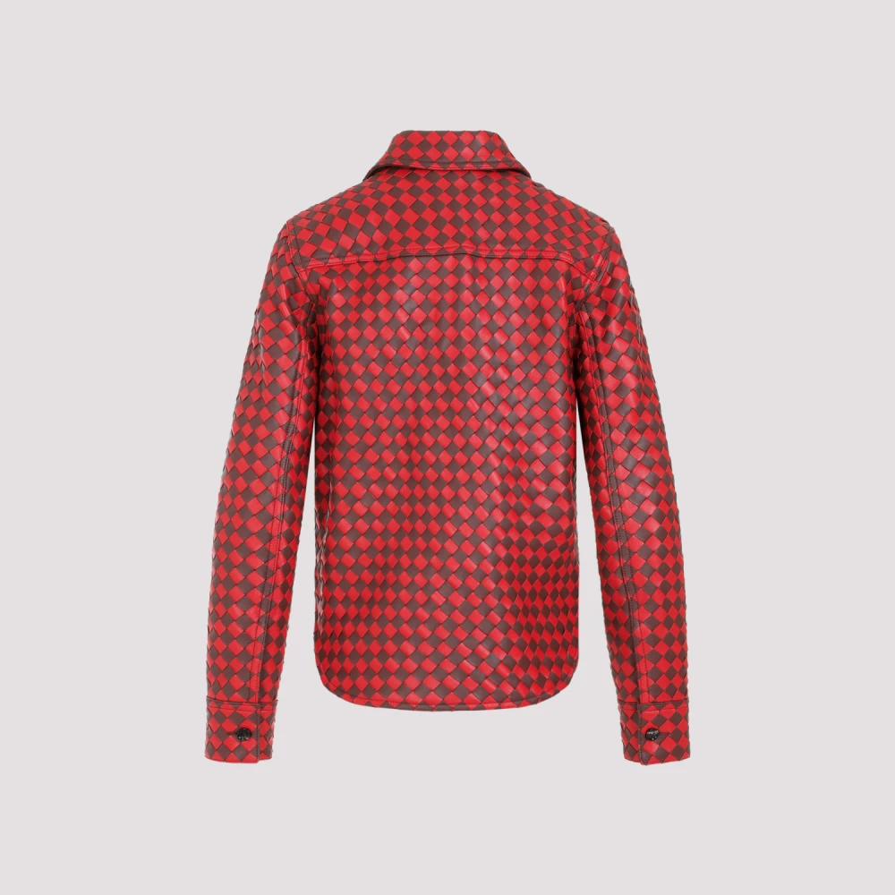 Bottega Veneta Multicolor Leren Shirt Rok Red Dames