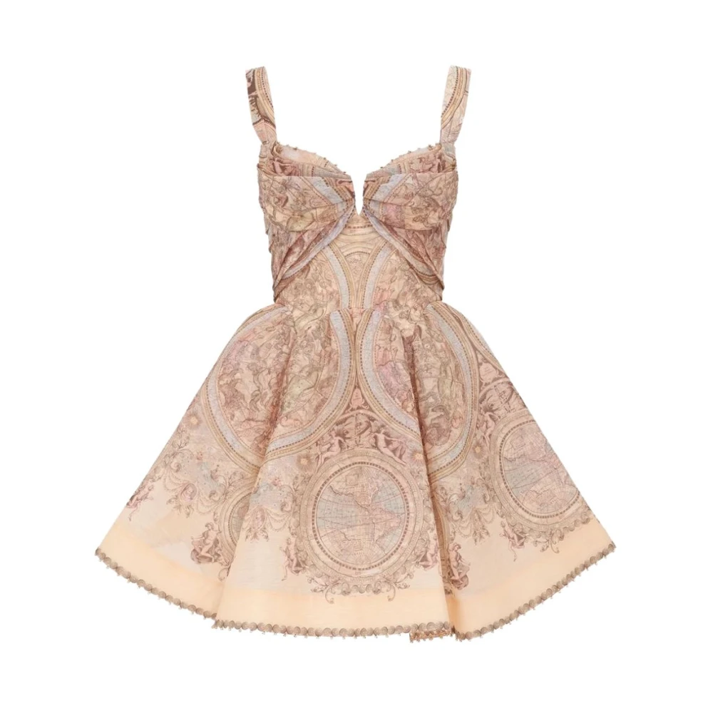 Zimmermann , Short Dresses, Female, Beige, S, Ascent Drape Mini Dress