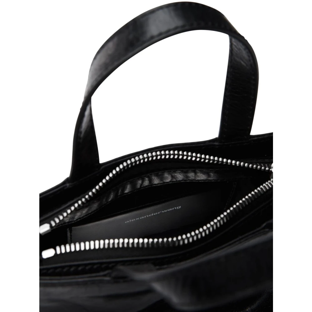 alexander wang Zwarte Leren Schoudertas Met Striksluiting Black Dames