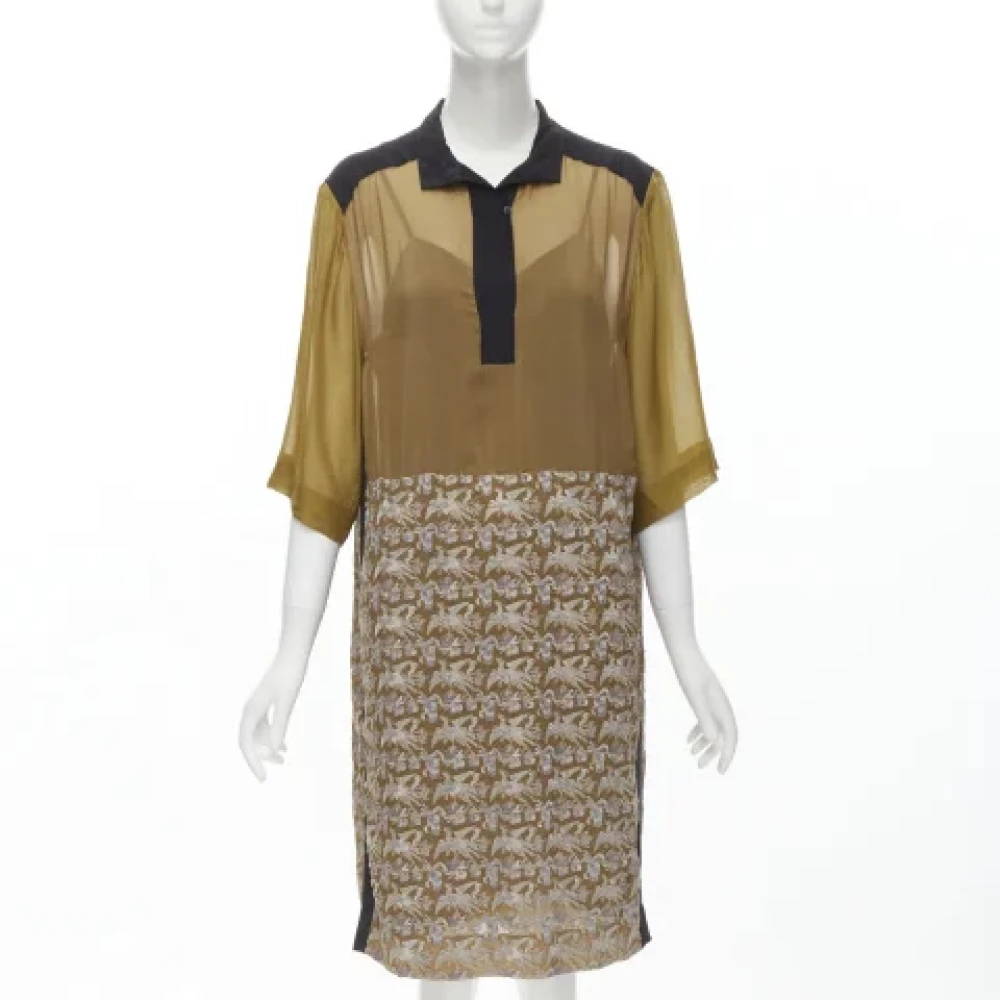 Dries van Noten Pre-owned Silk dresses Yellow Dames