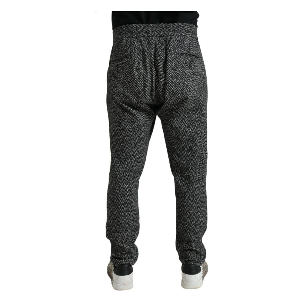 Dolce & Gabbana Elegante donkergrijze joggingbroek van wolmix Gray Heren