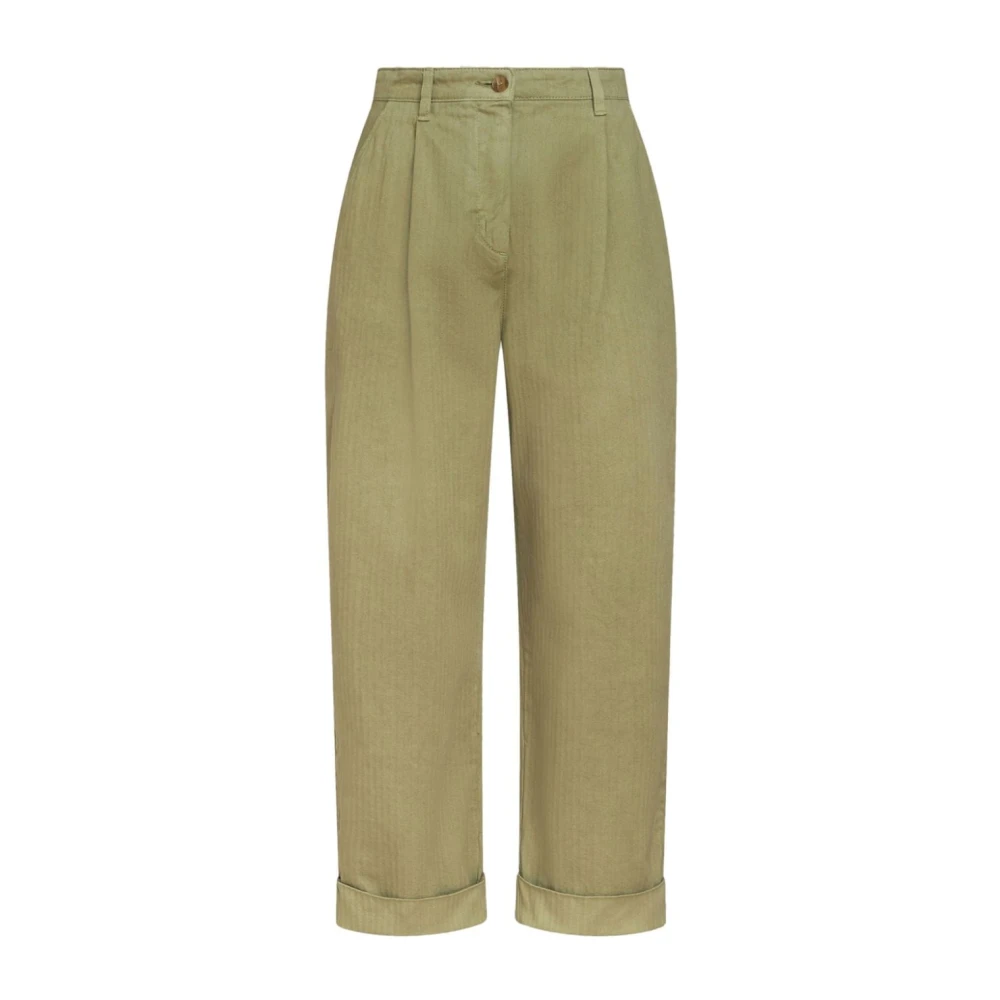 ETRO Khaki Chevron Broek Green Dames