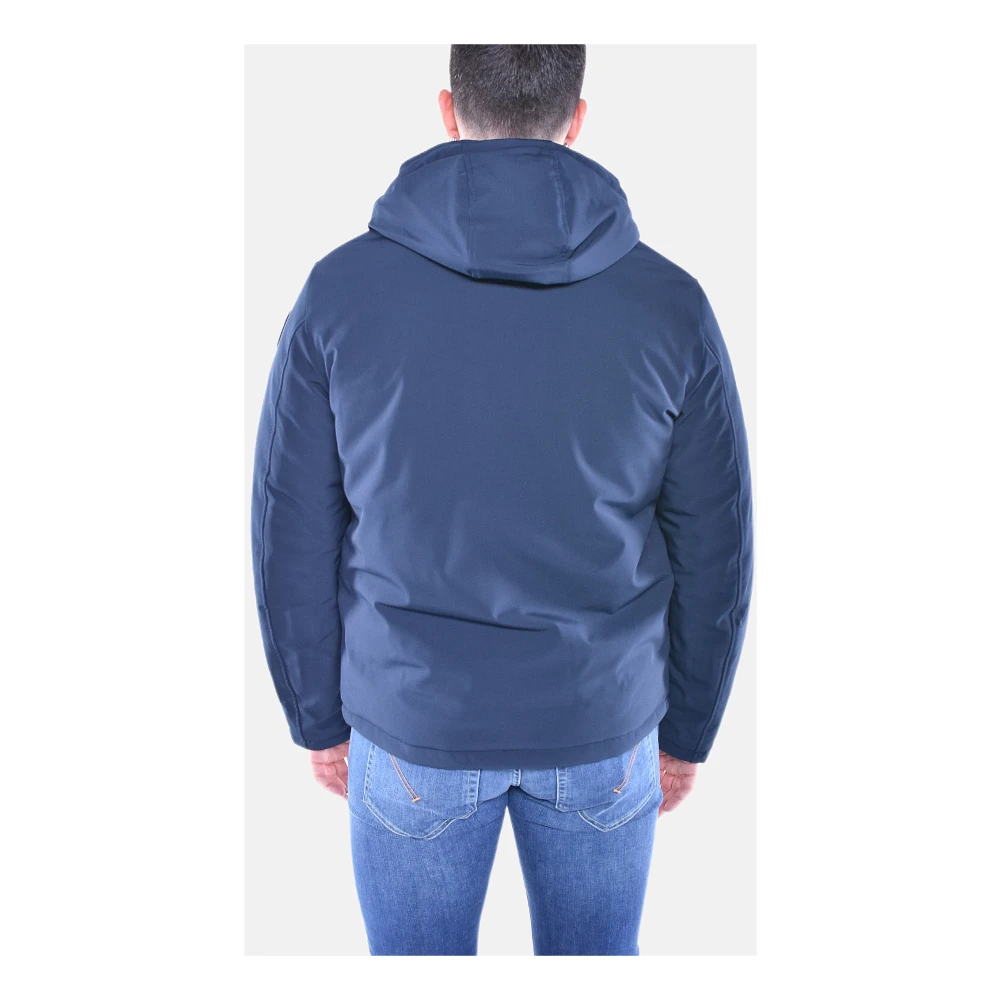 Blauer Neopreen gewatteerde jas met capuchon Blue Heren