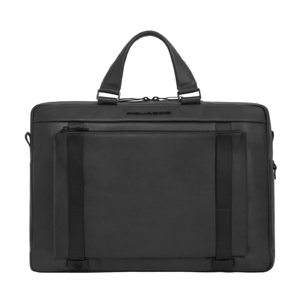 Piquadro Men's Black Laptop Briefcase With 12.9" Ipad Pro Holder