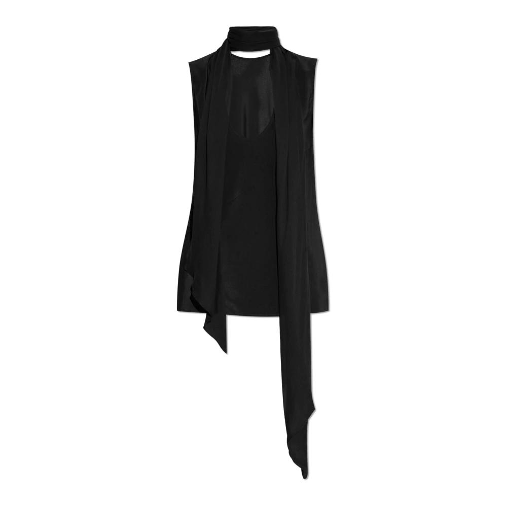 Helmut Lang Tie-Up Top Black Dames