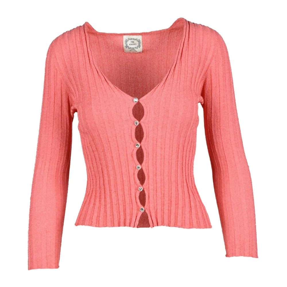 Pink Memories Linnen Katoen Gebreide Top Pink Dames