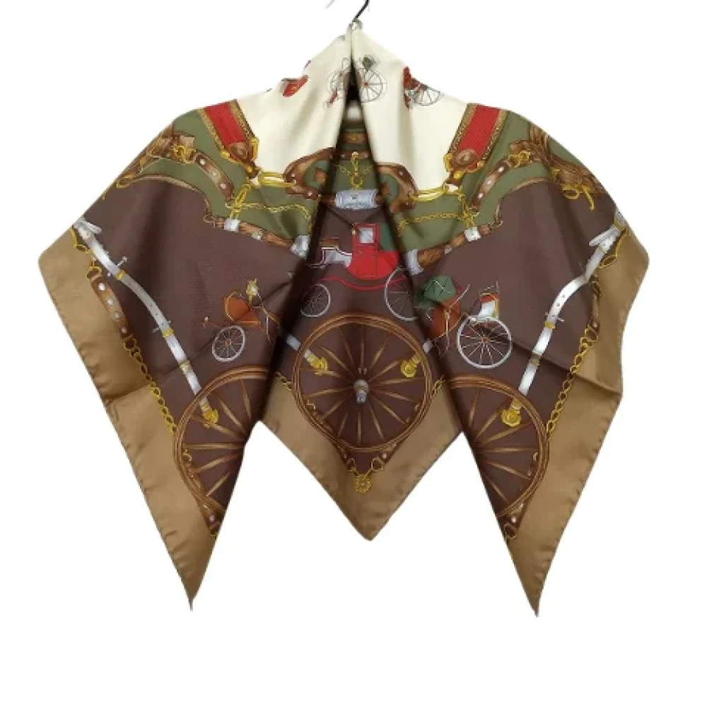 Gucci Vintage Pre-owned Silk scarves Brown Dames