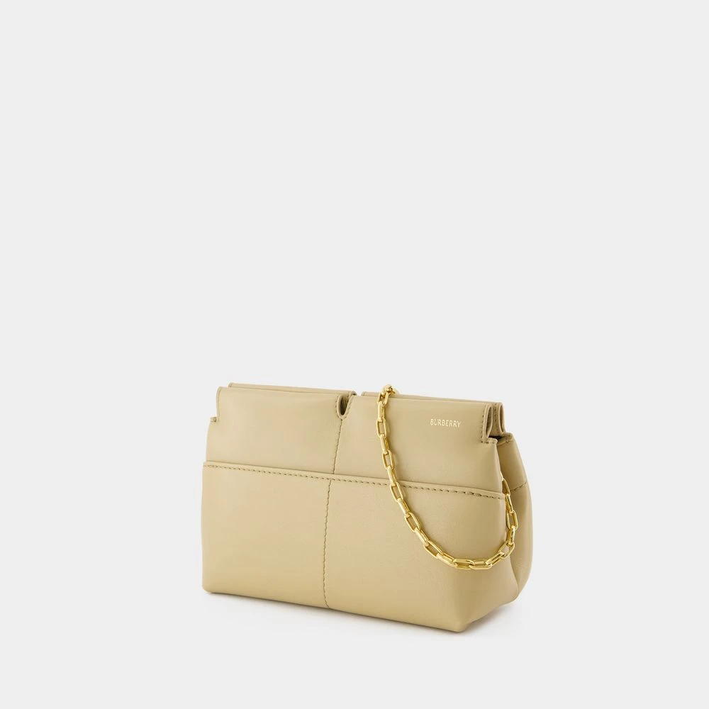 Burberry Beige Leren Snip Clutch Crossbody Tas Beige Dames