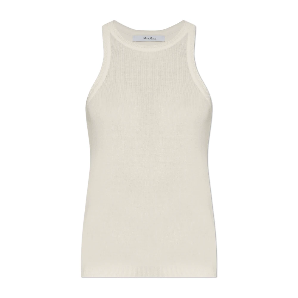 Max Mara Mouwloze top 'Arnes' Beige Dames